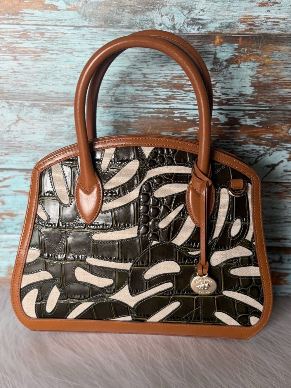 Brahmin Rosetta Cacti Green Abrigado Leather NWT $445 FIRM